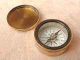 Victorian brass cased pocket compass by Francis Barker & Son
